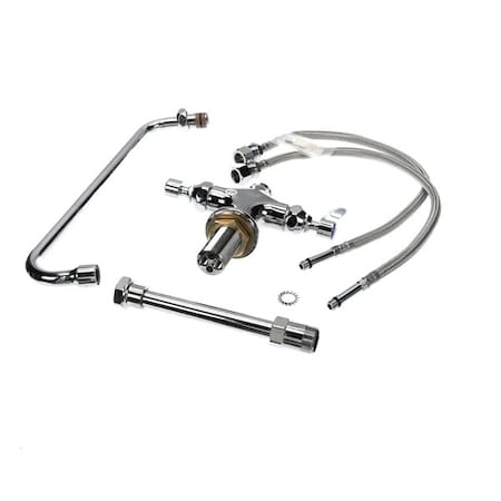 T&S Brass Double Pantry Faucet, Single Hole Base, 12 Swing B-0201-02